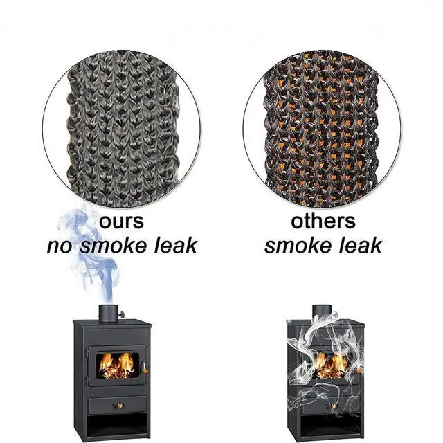 Alt view image 3 of 3 - Pellet Stove Heating Gasket Cord Stove Door Fireplace Cord Fiberglass High Temperature Woodburner Oven Door Sealing Flat Rope