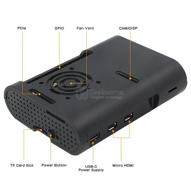 Alt view image 2 of 6 - Raspberry Pi 5 Case | ABS Shell for Pi5 4GB/8GB