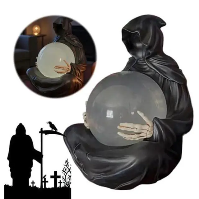 Alt view image 3 of 3 - Desktop Decor Floating Glowing Ball Halloween Theme Eerie Light Decoration For Collectors For Gothic Decor