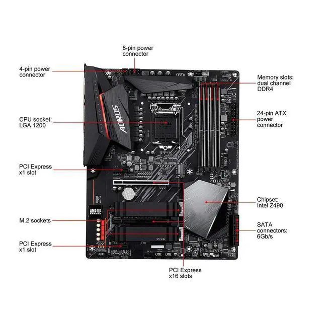 Alt view image 2 of 3 - Z490 LGA 1200 DDR4 PCI-E 4.0 128GB ATX Z490 ELITE Desktop Motherboard