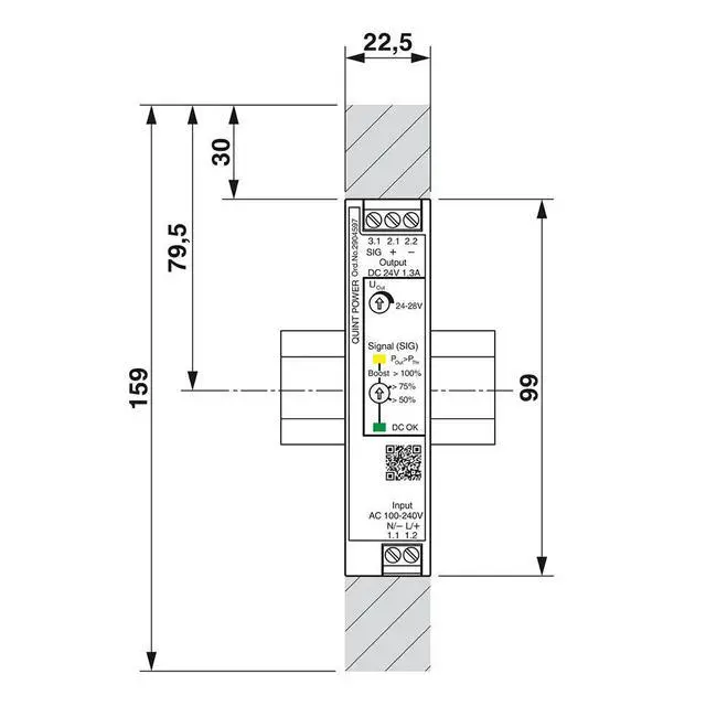 Alt view image 2 of 3 - 2904597 QUINT4-PS/1AC/24DC/1.3/SC Power Supply