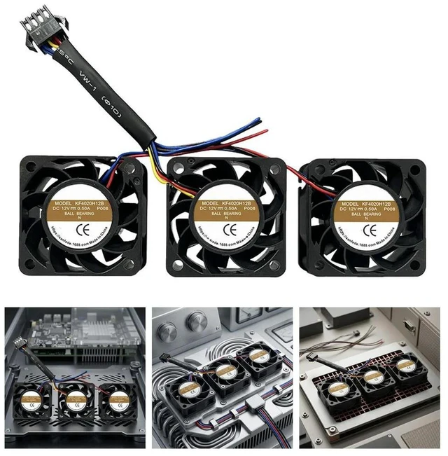 Alt view image 3 of 3 - 12V 0.50A DC Fan with IP65 Protection and Adaptive Thermal Regulation for Use in Management Systems and Inverters