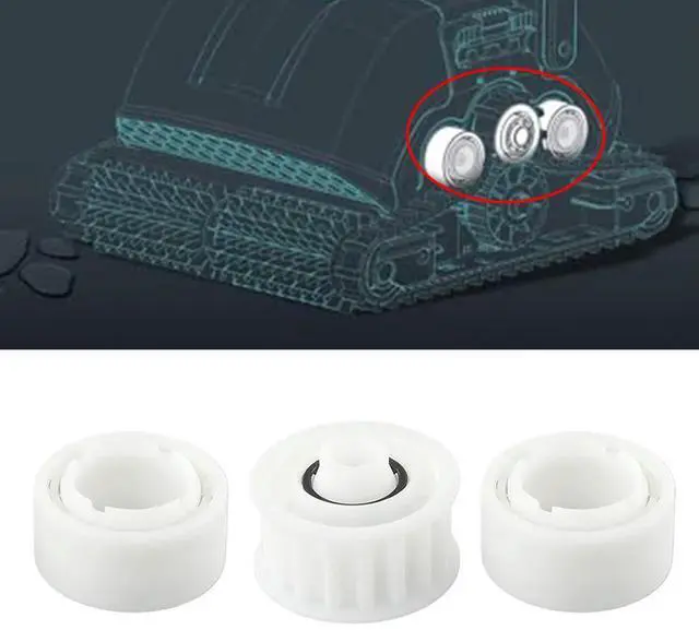 Alt view image 3 of 3 - 3884997-R3 Replacement Kit for Dolphin Pool Cleaner 2 Guide Wheels and 1 Pulley Gear Compatible with Deluxe 3 S