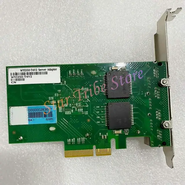 Alt view image 2 of 3 - WYI350-T4V2 PCI-E X4 Server 4 Port Gigabit Network Card