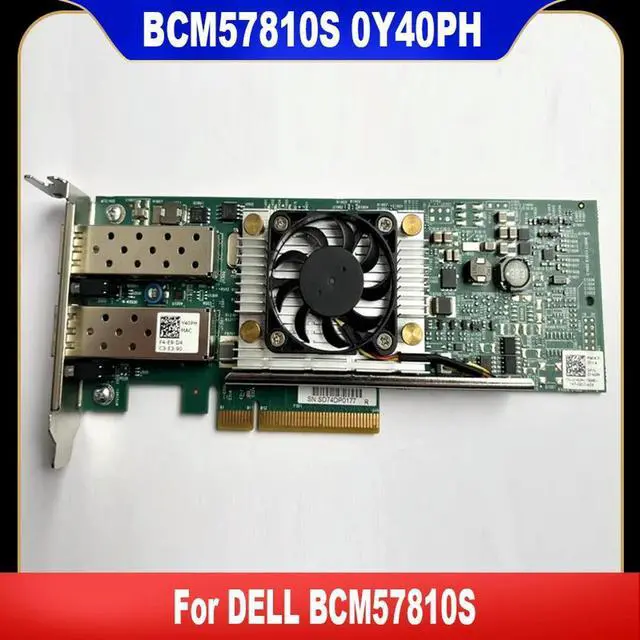 Main image of For BCM57810S 10Gb 10GbE Gigabit Dual Port SFP+ Fiber Network Card 0N20KJ CN-0N20KJ N20KJ 0Y40PH CN-0Y40PH Y40PH
