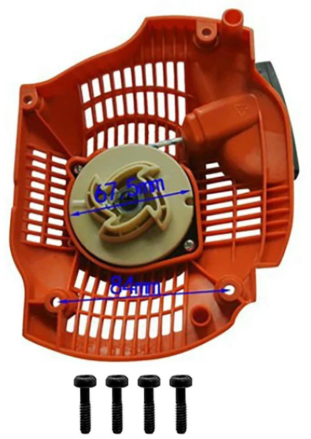 Alt view image 3 of 3 - Pull Assembly Recoil Starter Drawstring Mechanism Low-noise Startup Robust Plastic Construction Plastic For 445 Chainsaw