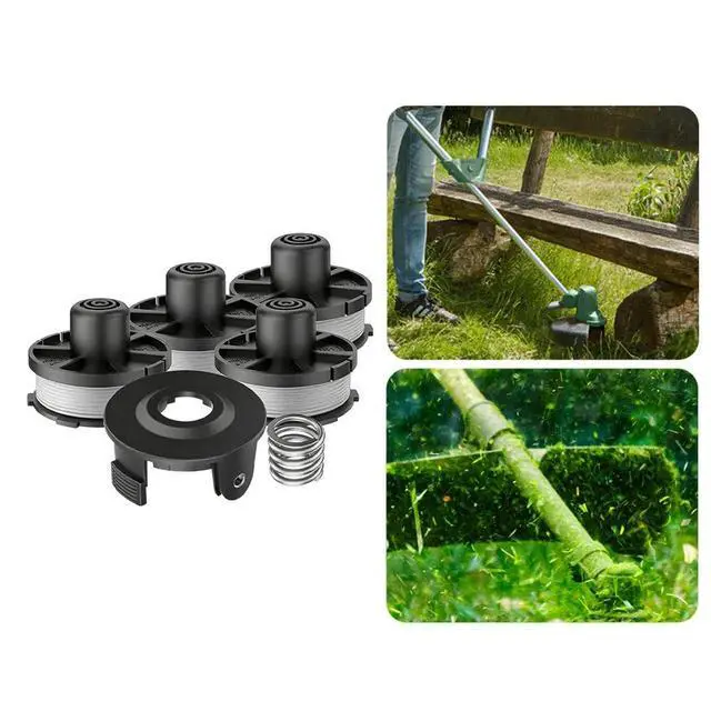 Alt view image 3 of 3 - Tap and Go compatible replacement thread spool set with 4 spools one cover and spring for Makita195858 1 196146 9