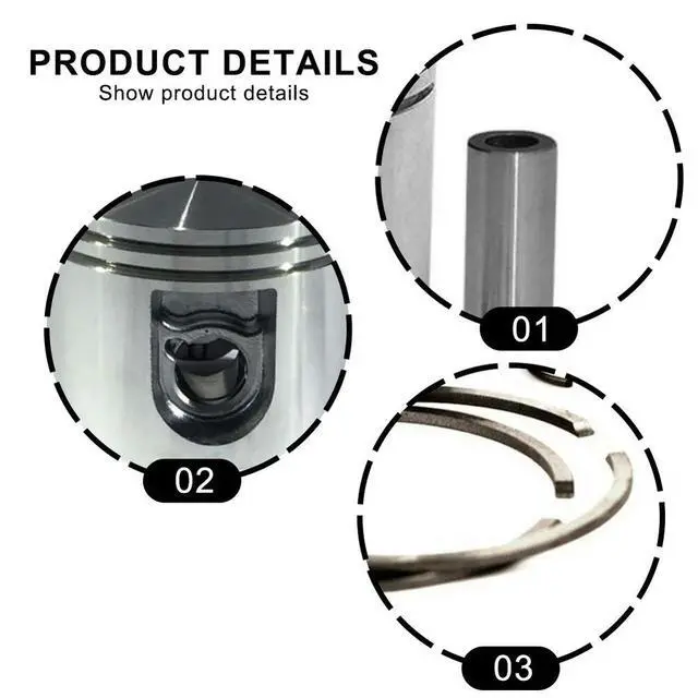 Alt view image 3 of 3 - 56MM Piston Pin Ring Circlip Kit for TS700 for TS800 Replace 4224 030 2005 Piston Repair Kit for Industrial and Heavy Duty Use