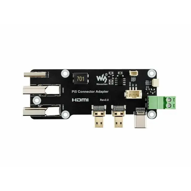 Alt view image 3 of 3 - Micro HDMI to HDMI Multifunctional Adapter,Supports Dual 4K Outputs,Compatible with Raspberry Pi 5/4B,Two Power Supply Methods