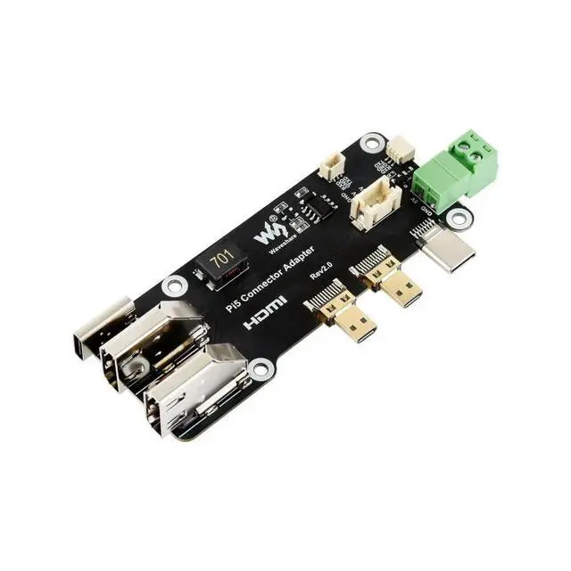 Alt view image 2 of 3 - Micro HDMI to HDMI Multifunctional Adapter,Supports Dual 4K Outputs,Compatible with Raspberry Pi 5/4B,Two Power Supply Methods