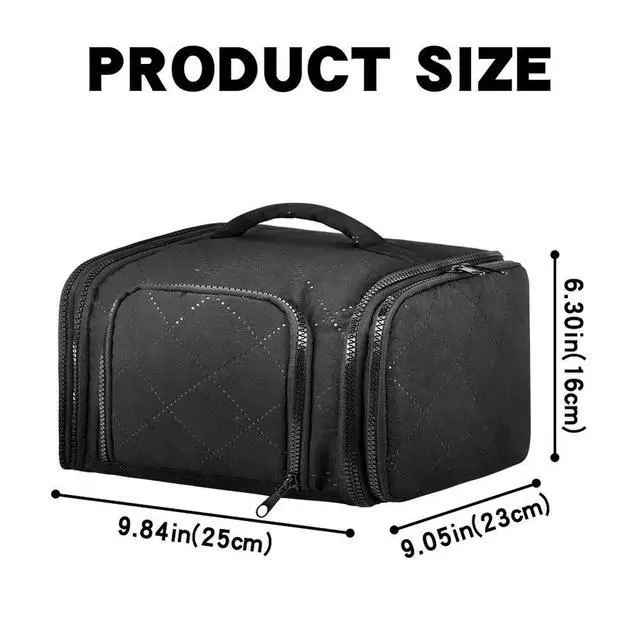 Alt view image 3 of 3 - Compact Cable Organizer Bag for Travel with 20 Pockets Elastic Bands Secure 25x23x16cm Black Polyester