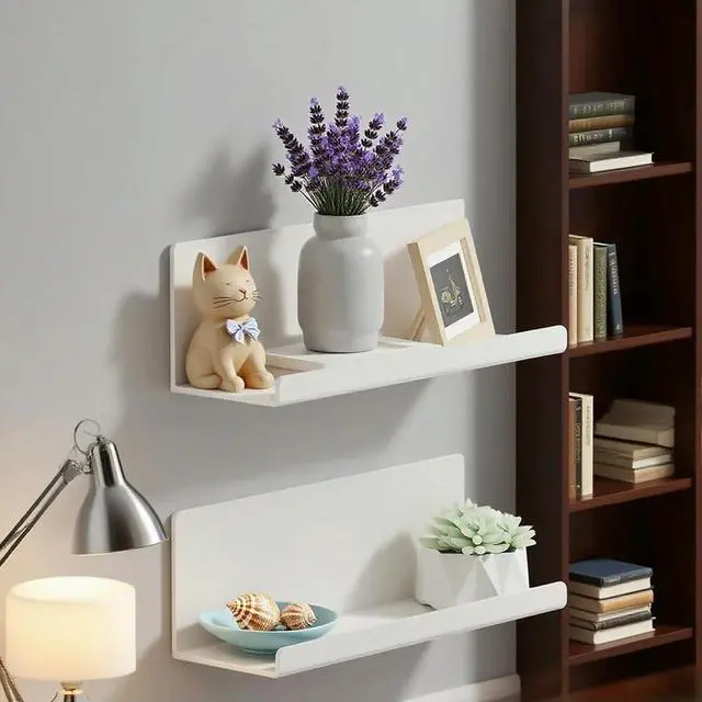 Alt view image 3 of 3 - Robust Weight Capacity Acrylic Floating Shelves Home Decoration Easy To Install Hassle-free Setup For Kitchens