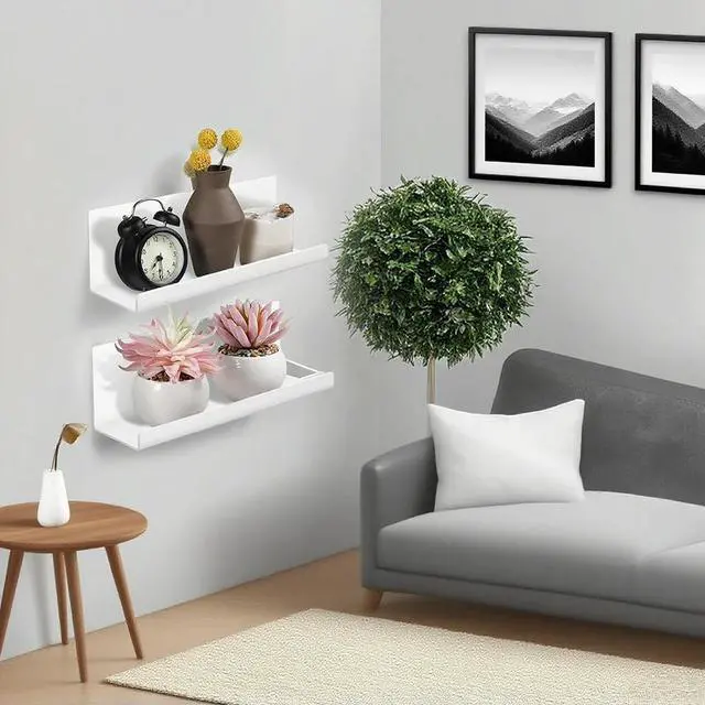 Main image of Robust Weight Capacity Acrylic Floating Shelves Home Decoration Easy To Install Hassle-free Setup For Kitchens