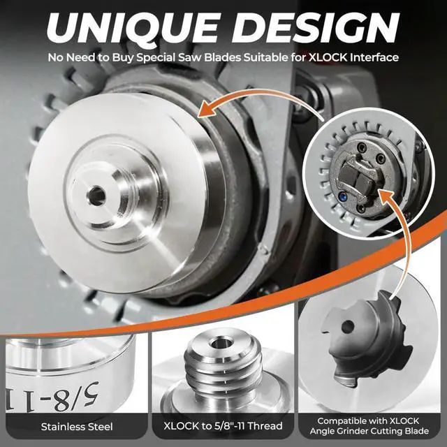 Alt view image 2 of 3 - XLOCK Angle Grinder Adapter Conversion Set 2 Pieces Featuring 5/8 11 Pull Ring Flange Nut for Reliable Fit and Easy Tool Change