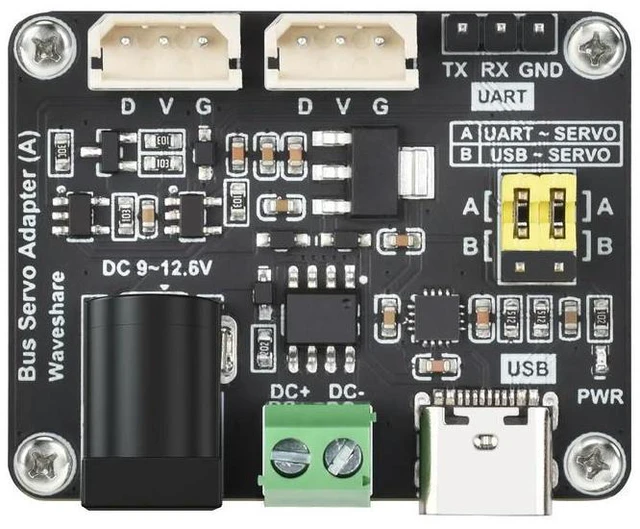 Main image of Serial Bus Servo Driver Board, Integrates Servo Power Supply And Servo Controller for Raspberry Pi//ESP32