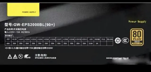 Main image of GW-EPS2000BL (90+) 2000W Multi-GPU Interface Mute Full Mode Power Supply Rated 2000W Gold Dragon