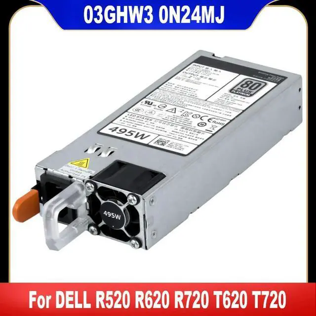 Main image of 03GHW3 0N24MJ For R520 R620 R720 T620 T720 495W Power Supply F495E-S0 D495E-S0 CN-03GHW3 CN-0N24MJ