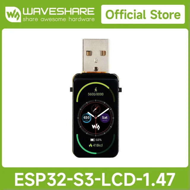 Alt view image 2 of 3 - ESP32-S3 1.47inch Display Development Board, 172×320, 262K, Up to 240MHz Frequency, Supports & Bluetooth