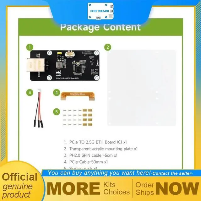 Main image of PCIe TO 2.5G ETH Board (C), RealtRTL8125B 2.5GbE Network Adapter for Raspberry Pi 5, Native Raspberry Pi OS Support