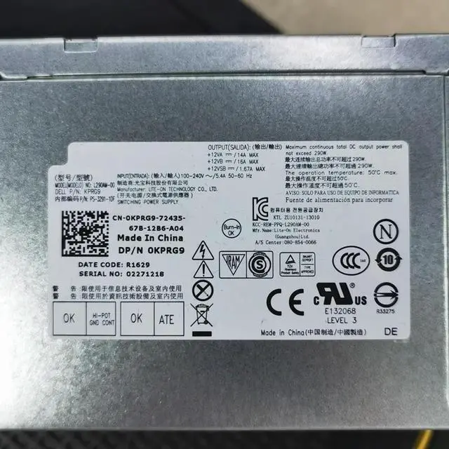 Alt view image 3 of 3 - For OptiPlex 3020 7020 9020 MT 290W PSU Power Supply L290AM-00 D290EM-00 HU290AM-00 H290AM-00 0KPRG9 KPRG9 0HYV3H HYV3H