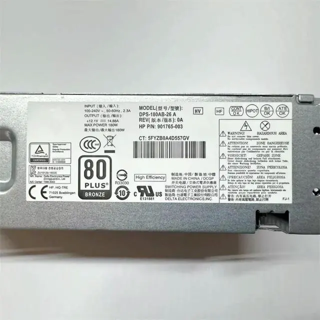 Alt view image 2 of 3 - For ProDesk 600 G3 400 G5 180W Power Supply DPS-180AB-26A DPS-180AB-27 A DPS-180AB-3A 915544-001 901765-003