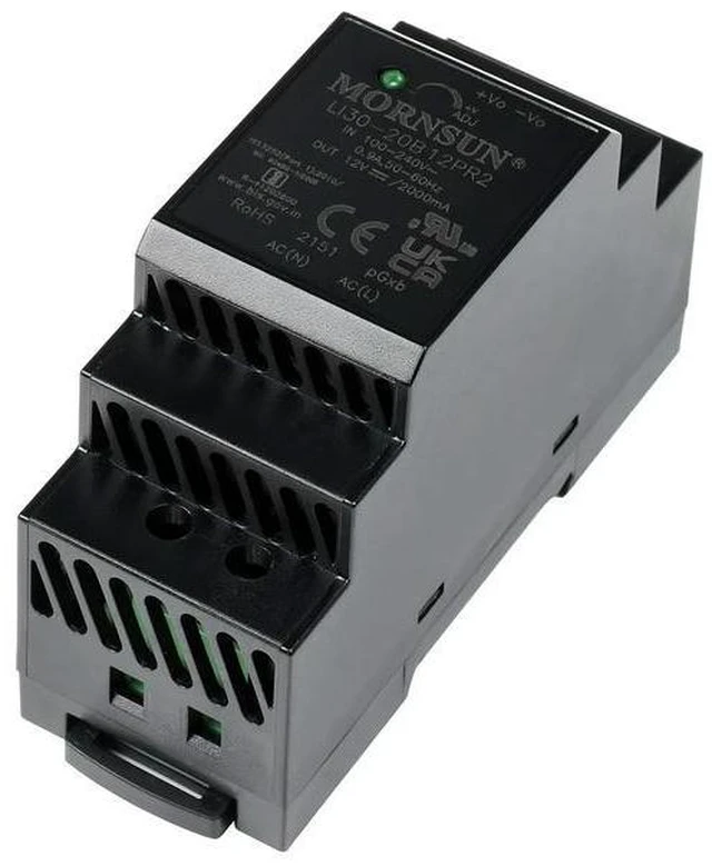 Main image of 12V 2A Industrial DIN-Rail Power Supply, AC/DC Converter