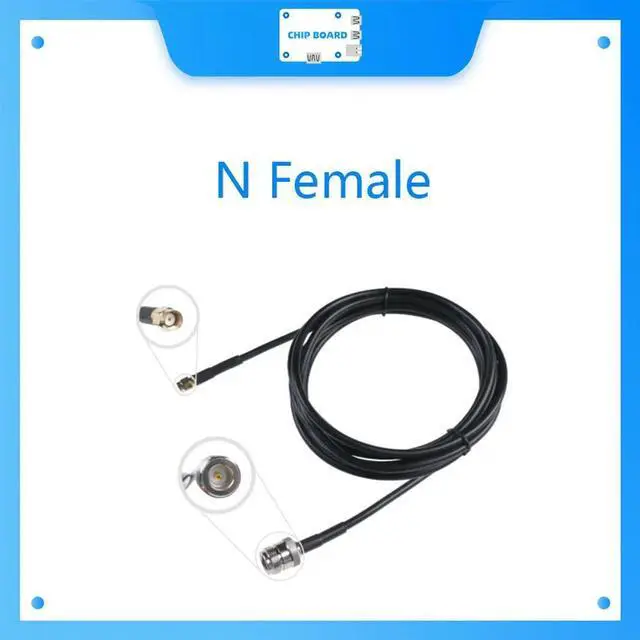 Main image of N Female to RP-SMA male connector RF Cable- CFD200-Black-3m