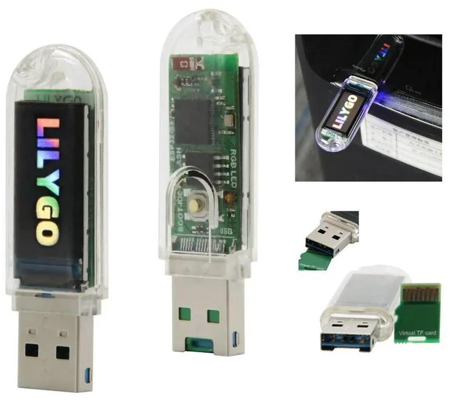 Alt view image 2 of 3 - T-Dongle-S3 ESP32-S3 Development Board With Screen Dongle 0.96 Inch ST7735 LCD Display Support Bluetooth TF Card
