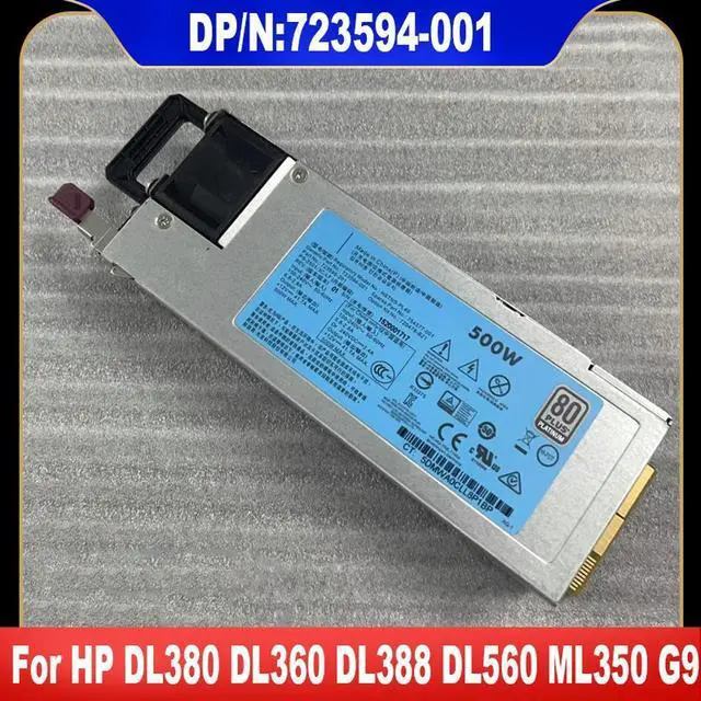 Main image of For DL360 DL380 DL388 DL560 ML350 G9 Server Power Supply HSTNS-PC40 500W 723594-001 723595-501 723595-201 754377-001