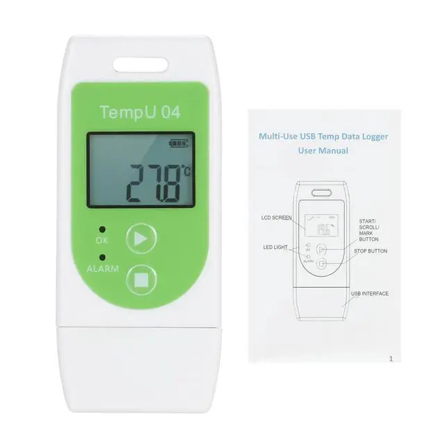 Alt view image 2 of 3 - USB Powered Temperature Data Logger LCD Screen 32000 Readings Capacity Adjustable Recording Interval from 10 Sec to 18 Hours