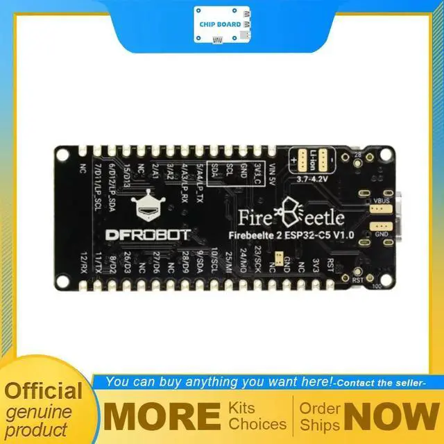 Main image of DFRobot FireBeetle 2 ESP32-C5 IoT Development Board with 2.4/5GHz 6, Solar Charging Feature for Home Assistant