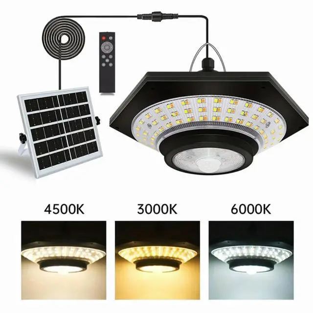 Alt view image 3 of 3 - Solar Powered Shed Light 1000LM with Motion Sensor Remote Control and Multi mode Options IP65 Rated for Reliable Outdoor Use