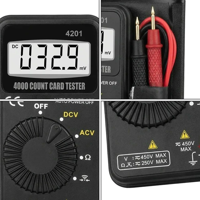 Main image of 4201 Pocket Digital Multimeter with Auto Range for AC DC Voltage and Resistance Measurement 4000 Counts LCD Display