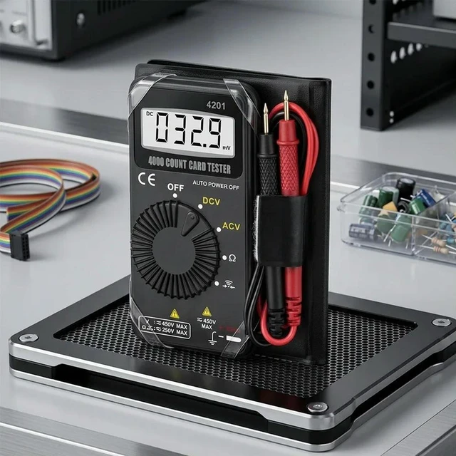 Alt view image 3 of 3 - 4201 Pocket Digital Multimeter with Auto Range for AC DC Voltage and Resistance Measurement 4000 Counts LCD Display