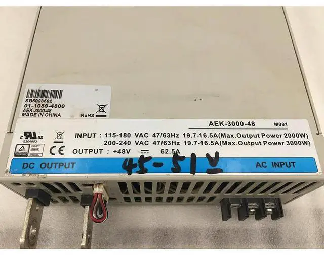 Alt view image 3 of 3 - AEK-3000-48 48V 62.5A 3000W High Power Switching Power Supply 46-51V Adjustable
