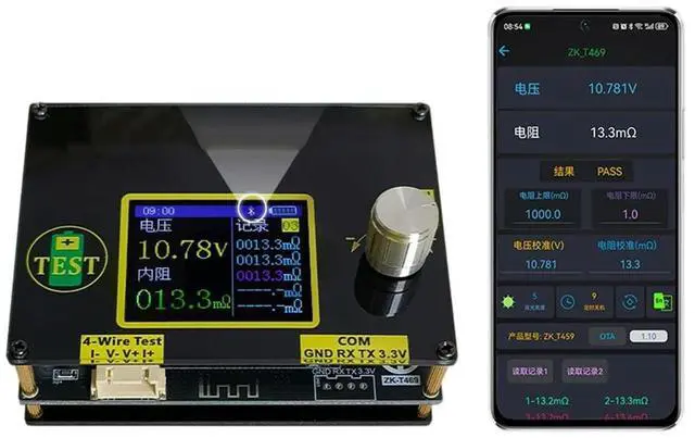 Alt view image 2 of 3 - T469 AC 4-Wire Voltage and Internal Resistance Tester with Mobile APP Control and On-Device Data