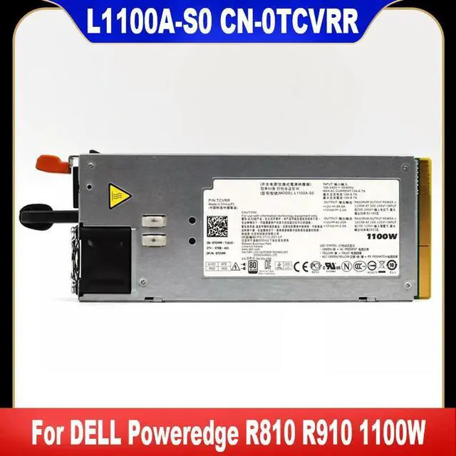 Main image of For R910 R810 R510 T710 1100W Power Supply L1100A-S0 TCVRR 0TCVRR PS-2112-2D1-LF 1Y45R 01Y45R