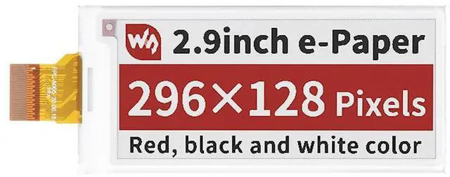 Main image of 2.9inch E-Paper (B) E-Ink Raw Display, 296×128, Red / Black / White, SPI, without PCB