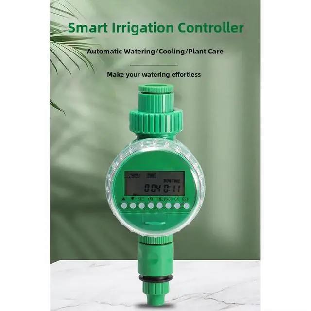 Alt view image 3 of 3 - Green Plastic Irrigation Controller for Lawn and Balcony with LCD Interface and Quick Connect Fittings for Hassle Setup
