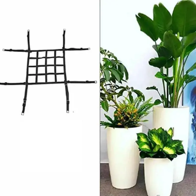 Main image of Adjustable Flowerpot Net with 8 Stainless Steel Hooks and Rope for Large Tall Pots and Plant Containers