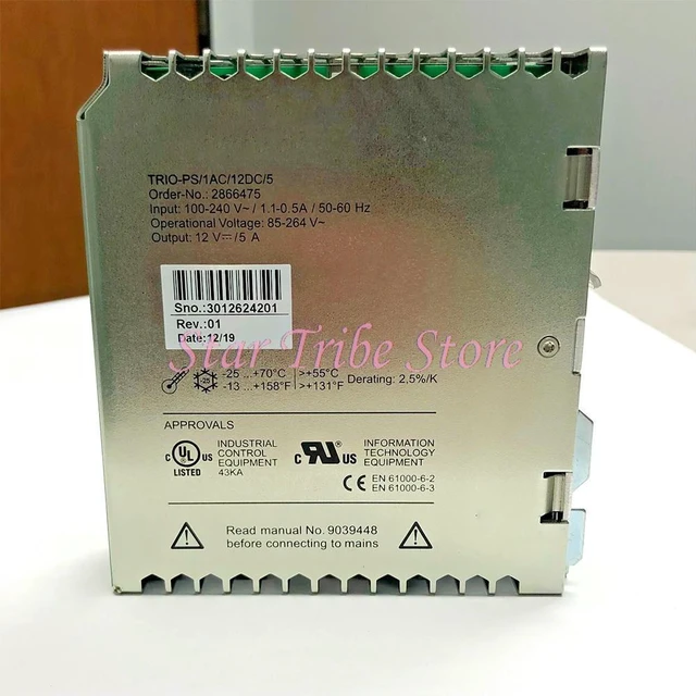 Alt view image 2 of 6 - TRIO POWER Power Supply For DIN Rail Installation TRIO-PS/1AC/12DC/5-2866475 Fast Ship 2866475 Switching Power Supply