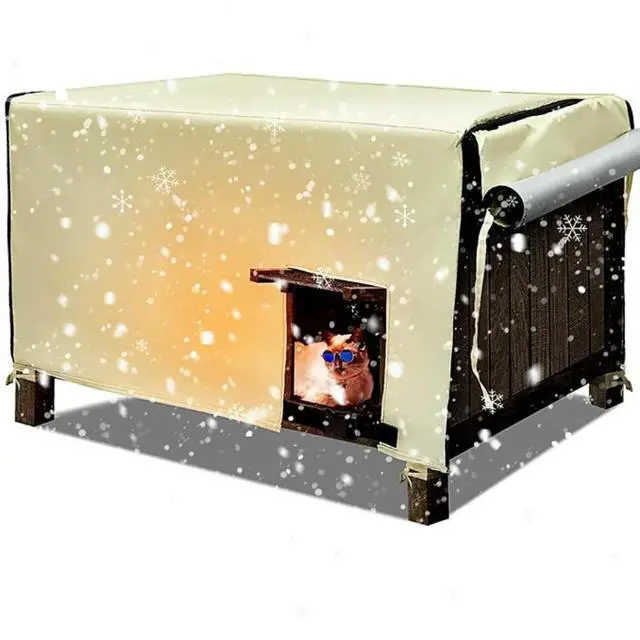 Alt view image 2 of 3 - Pet Kennel Cover Windproof and Breathable for Dog Crates with Two Doors and Roll Up Window 35x22 5x19 7 Inches
