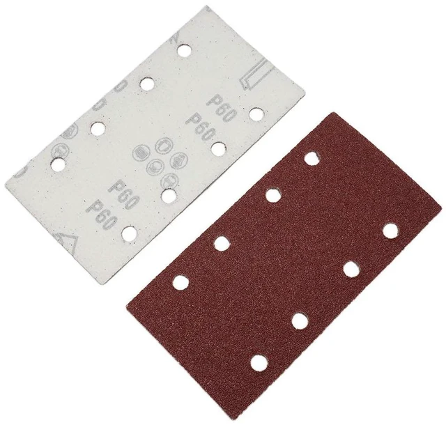 Alt view image 3 of 3 - 80 Pieces Sanding Sheets Pack for MultiFor Sander 93 by 185 mm 8 Hole Aluminum Oxide Sandpaper for Various Surfaces