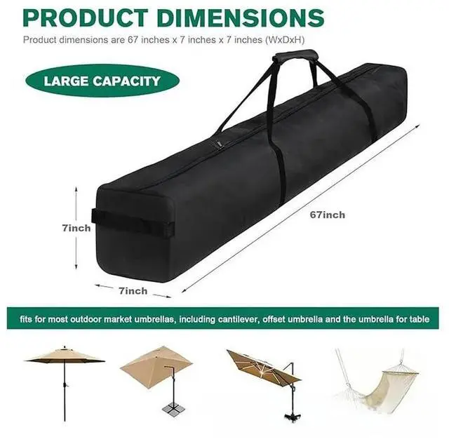 Alt view image 3 of 3 - 210D Oxford Umbrella Bag for Outdoor Patio Beach Umbrellas with UV Resistant Coating and Side Handle Design