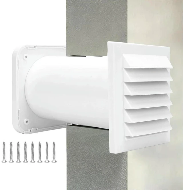 Alt view image 2 of 3 - Square Wall Ventilator 100mm ABS Plastic Adjustable for Various Wall Thicknesses Two Way Airflow Rain Resistant