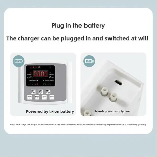 Alt view image 3 of 3 - Solar Charging Dual Pump Watering Device with Voice Alerts for Balcony Plants Timed Irrigation and Memory Settings
