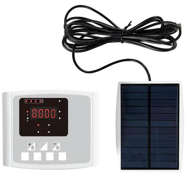 Alt view image 2 of 3 - Solar Charging Dual Pump Watering Device with Voice Alerts for Balcony Plants Timed Irrigation and Memory Settings