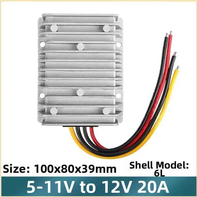 Alt view image 2 of 3 - DC 5-11V to 12V Step-Up Power Converter 20A 240W for Car Boat Truck Golf Cart LED Monitoring Systems Industrial Use