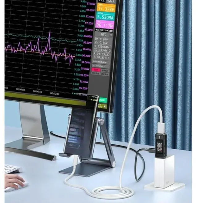 Alt view image 3 of 6 - Digital USB Voltage Current Meter 8A 120W Fast Charging Tester for QC2.0 .0 Ripple Analysis Real Time Power Monitoring