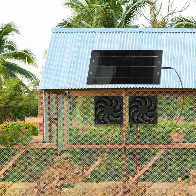 Alt view image 2 of 3 - 40W Solar Panel Fan Solar Powered Exhaust Fan Monocrystalline Silicon For Homes RVs Greenhouses Utility Rooms Pet Houses